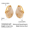 Oval 304 Stainless Steel & Resin Stud Earrings QS3167-4-1