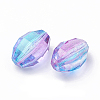 Two Tone Transparent Spray Painted Acrylic Bead X-ACRP-T005-23-2