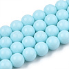 Opaque Solid Color Glass Beads Strands GLAA-T032-P10mm-10-1