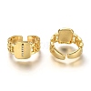 Brass Micro Pave Clear Cubic Zirconia Cuff Rings RJEW-H541-01I-G-1