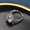 925 Sterling Silver Micro Pave Cubic Zirconia Finger Rings RJEW-B134-01A-02-3
