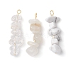 Gradient Color Mixed Gemstone Chip Beaded Pendants PALLOY-JF02795-2