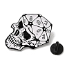 Halloween Dice Skull Alloy Enamel Brooches for Backpack Clothes JEWB-S028-14-3