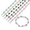 Brass Micro Pave Cubic Zirconia Link Cahin Bracelets for Women BJEW-A172-01P-4