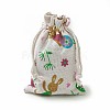 Bunny Burlap Packing Pouches ABAG-I001-10x14-09-2