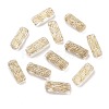 Metal Enlaced Transparent Acrylic Beads MACR-M045-10-1