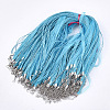 Waxed Cord and Organza Ribbon Necklace Making X-NCOR-T002-274-1
