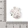 Flower Brass Micro Pave Clear Cubic Zirconia Beads KK-Z156-14S-01-3