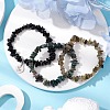 3Pcs 3 Styles Natural Labradorite & Obsidian & Moss Agate  Chips Stretch Bracelets Sets BJEW-JB11076-12-2