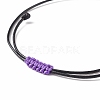 5Pcs 5 Colors Lampwork Round Evil Eye Braided Bead Bracelets Set for Women BJEW-JB08787-6