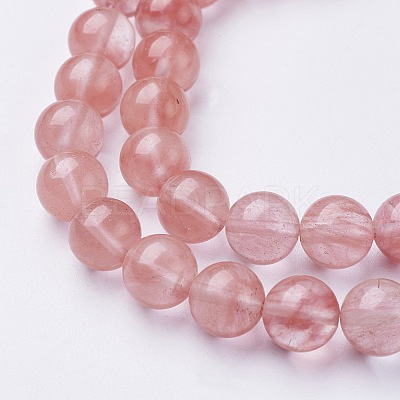 Cherry Quartz Glass Beads Strands GSR10mmC054-1