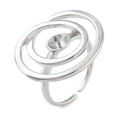Rack Plating Brass Open Cuff Ring Settings KK-Z071-30P-1