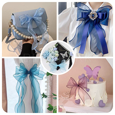 3 Rolls Polyester Organza Ribbons SRIB-TA0001-25-1