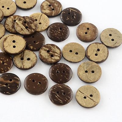2-Hole Flat Round Coconut Buttons BUTT-R035-004-1