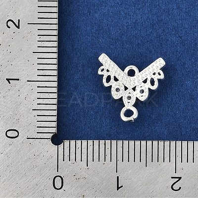 Brass Clear Cubic Zirconia V Shaped Connector Charms KK-I719-04S-1