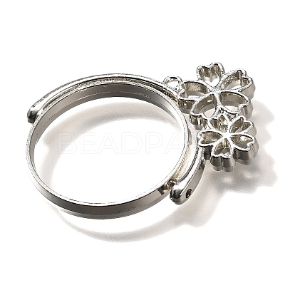 Rotatable Alloy Swivel Open Back Bezel Pendants PALLOY-I223-20P-1