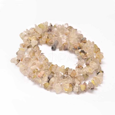 Chip Natural Gold Rutilated Quartz Bead Strands G-L454-01-1