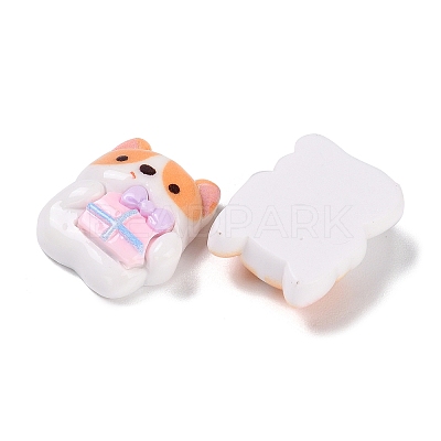 Opaque Resin Puppy Cabochons RESI-K027-32-1