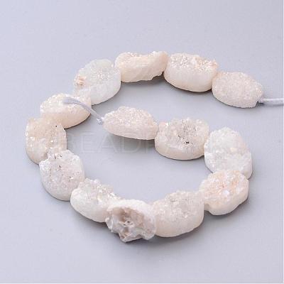 Electroplated Natural Quartz Crystal Beads Strands G-P150-13x18mm-01-1