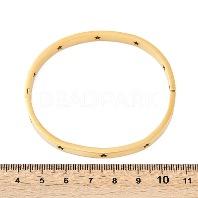Hollow Star 304 Stainless Steel Hinged Bangles BJEW-L610-20G-1