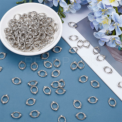 200Pcs Oval Tibetan Style Alloy Bead Frame TIBE-ME0001-12-1