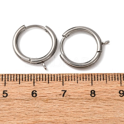 201 Stainless Steel Hoop Earring Findings STAS-D379-06C-P-1