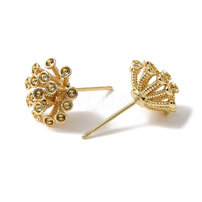 Brass Cubic Zirconia Stud Earring Settings CU-CBA53F6-02G-1