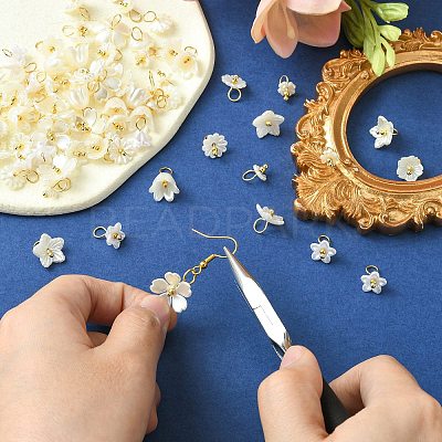 80Pcs 8 Styles ABS Plastic Imitation Pearl Pendants KY-CJ0001-95-1