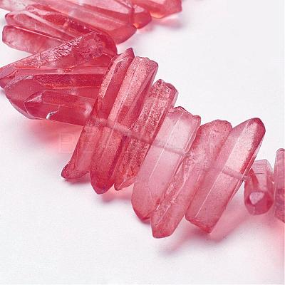 Natural Quartz Crystal Points Beads Strands G-K181-B09-1