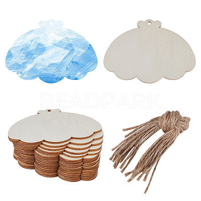 Animal Theme Unfinished Blank Wooden Pendants Set for Painting Arts WOOD-WH0124-26F-1