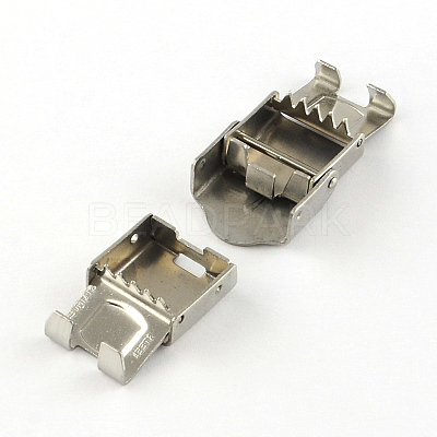 Tarnish Resistant Smooth Surface 201 Stainless Steel Watch Band Clasps STAS-R063-79-1