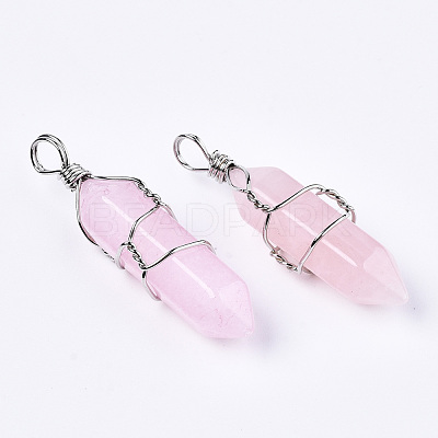 Natural White Jade Pointed Pendants G-S359-198B-1