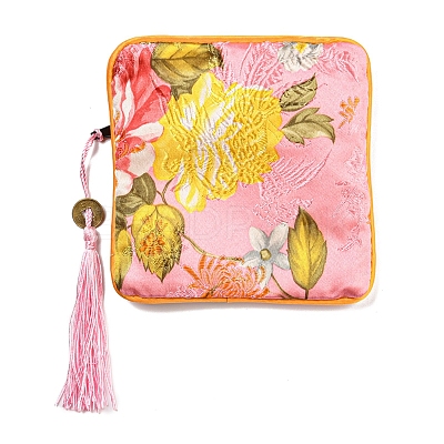 Chinese Style Floral Cloth Jewelry Storage Zipper Pouches LS-AJEW-D063-01F-1