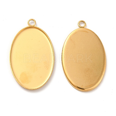 Ion Plating(IP) 304 Stainless Steel Pendant Cabochon Settings X-STAS-K148-03G-1
