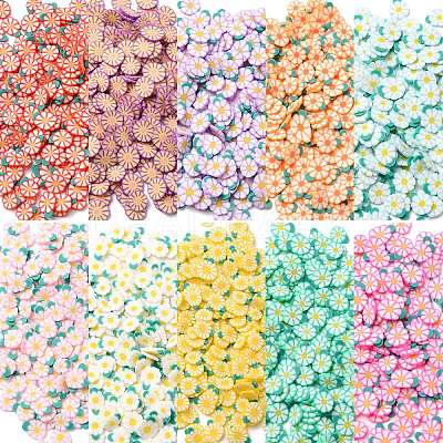 60g 10 Styles Handmade Polymer Clay Cabochons CLAY-CJ0001-66-1