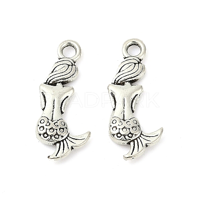 Tibetan Style Alloy Mermaid Pendants TIBEP-5402-AS-LF-1