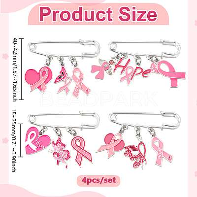4Pcs Iron Brooches JEWB-PH01269-1