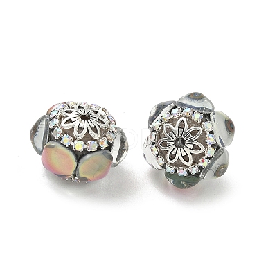 Acrylic Rhinestone Rondelle Beads CLAY-NH0003-02AS-08-1