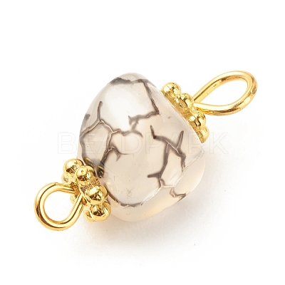 Natural Agate Connector Charms PALLOY-JF01587-04-1