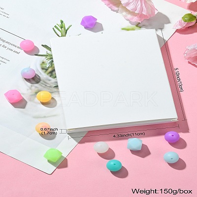 Luminous 56pcs 28 Color Round Food Grade Silicone Beads SIL-CJ0001-31-1