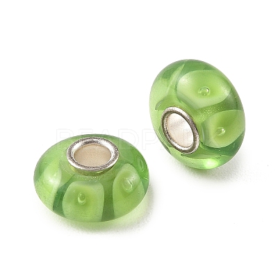 Lampwork & Brass Core European Beads LAMP-P019-01P-20-1