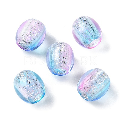 Painted Acrylic Beads OACR-Z010-03D-1
