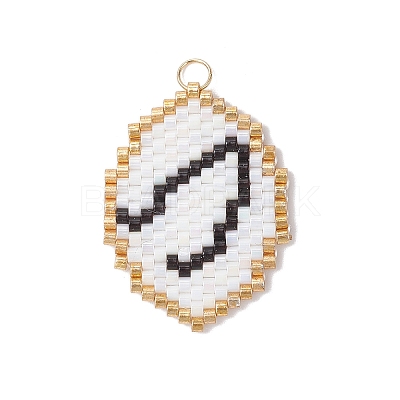 Glass Seed Beaded Twelve Constellations Pendants PALLOY-MZ00891-04-1
