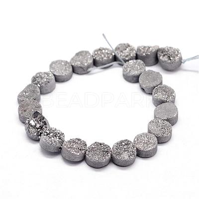 Electroplated Natural & Dyed Druzy Agate Bead Strands G-N0169-004D-01-1
