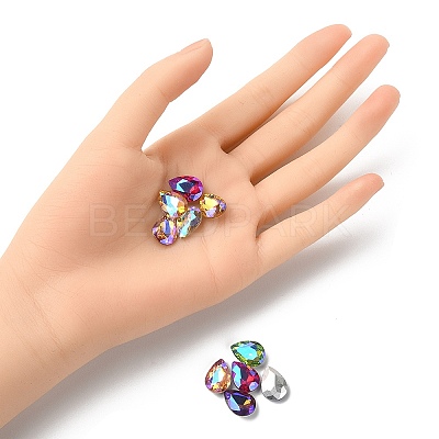 Pointed Back Glass Rhinestone Cabochons RGLA-YW0002-04-1