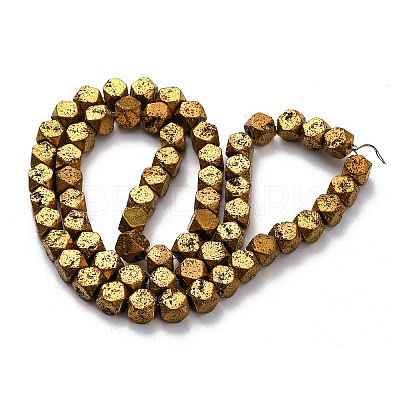 Electroplated Natural Lava Rock Beads Strands G-A256-C01-01C-1