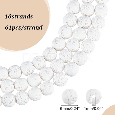 Synthetic Lava Rock Beads Strands G-S247-6mm-08-1-1