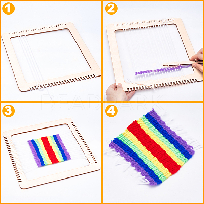 DIY Poplarwood Wooden Weaving Loom Sets TOOL-NB0001-92-1