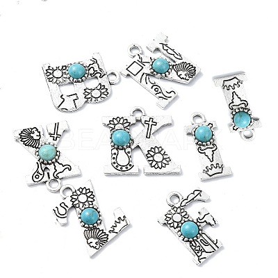 26Pcs 26 Styles Alloy with Resin Imitation Synthetic Turquoise Pendants FIND-CJ0002-31-1