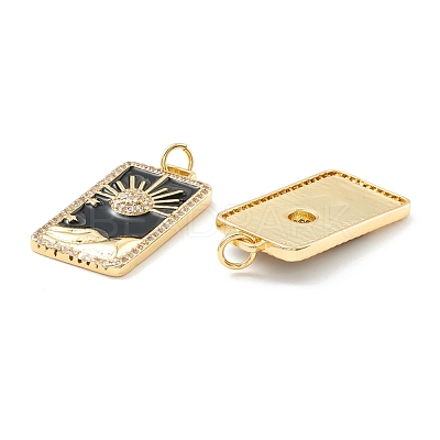 Rack Plating Brass Micro Pave Clear Cubic Zirconia Pendants KK-D073-24G-01-1